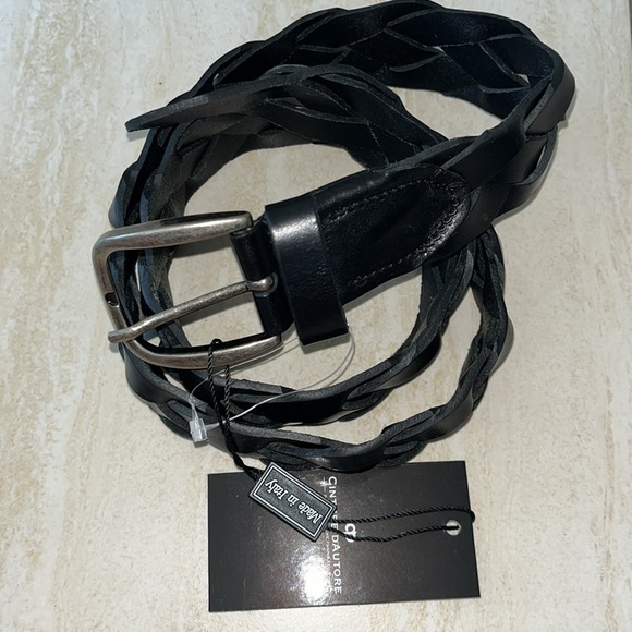 Italian Leather Black Braided Belt 36” - Picture 4 of 7